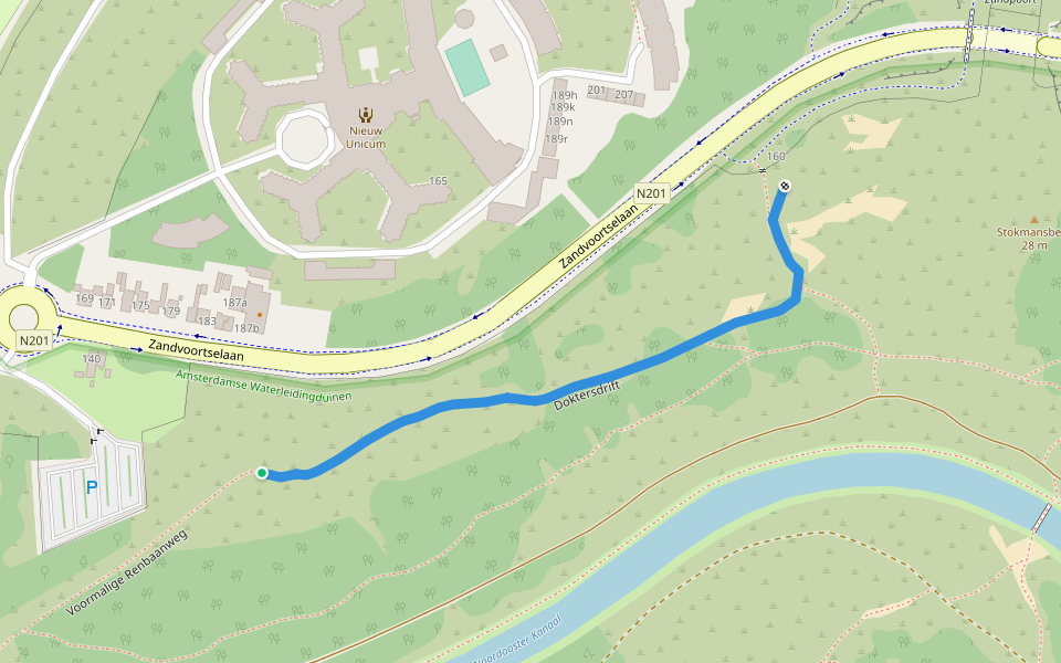 Doktersdrift walking route map in Zandvoort