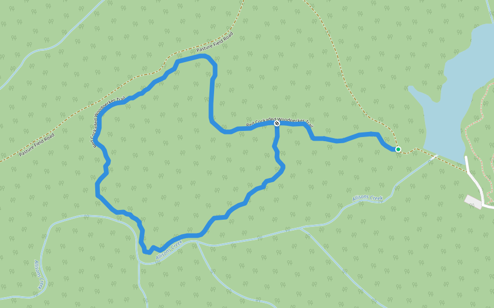 Red Cockaded Woodpecker Trail walking route map in Hillsboro