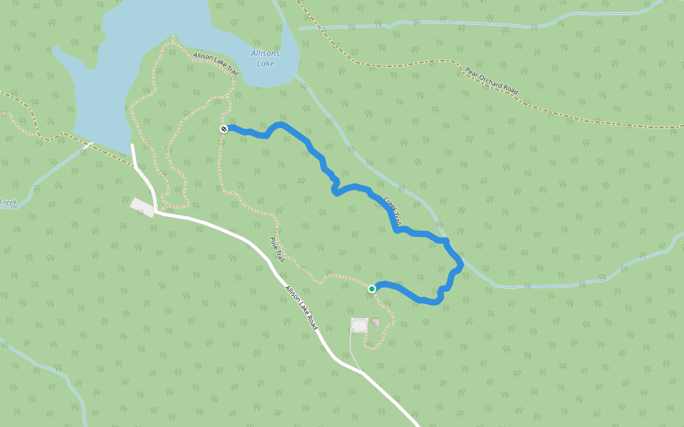 Creek Trail walking route map in Round Oak
