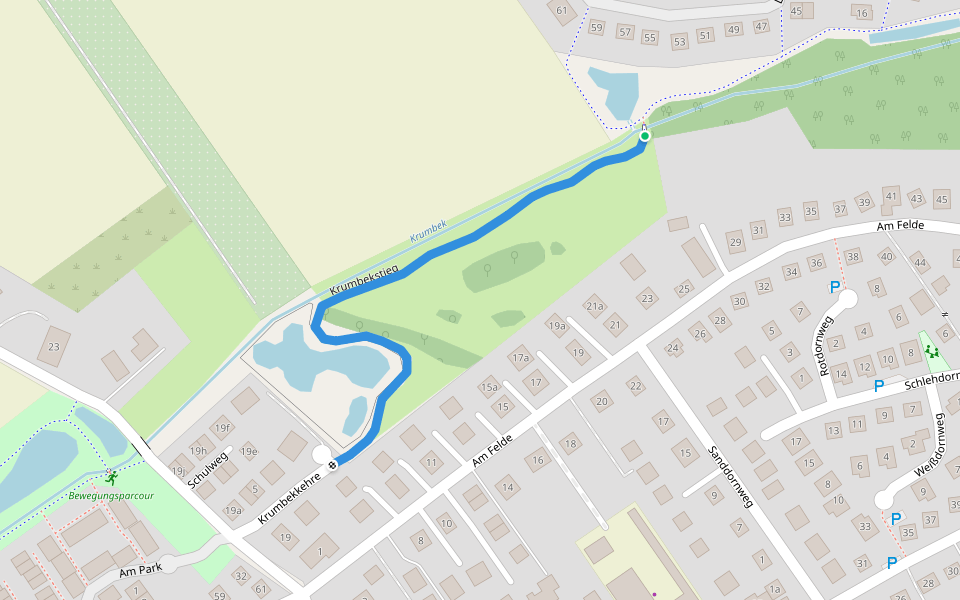 Krumbekstieg walking route map in Ellerau