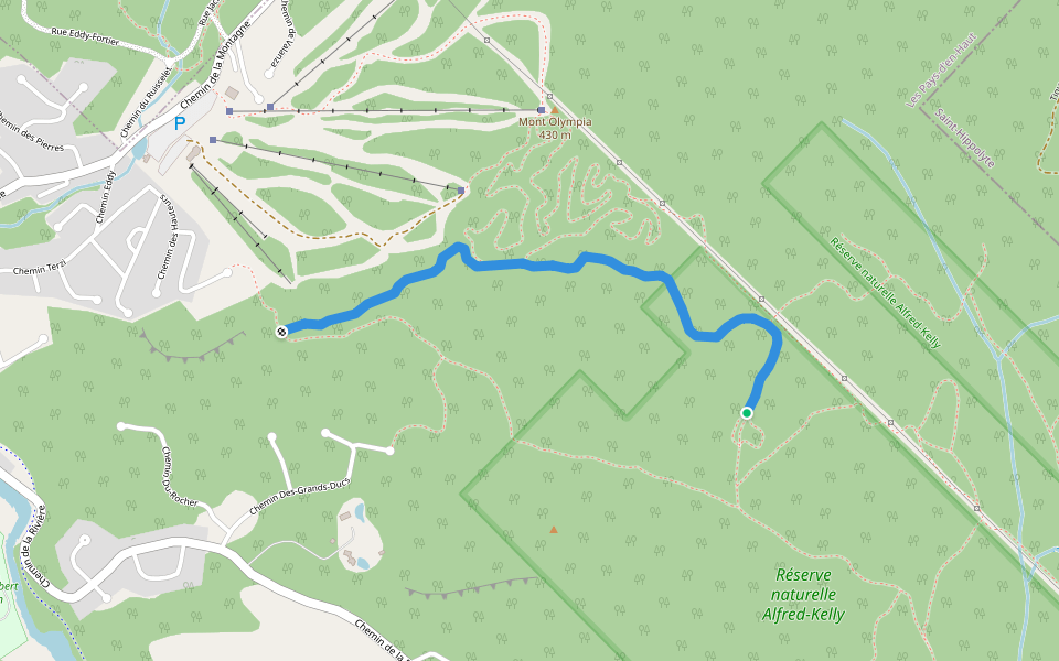 Tour du Massif walking route map in Piedmont