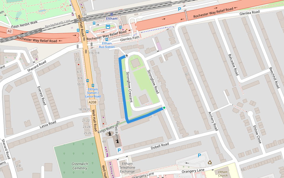 Strongbow Map Strongbow Crescent in England | Walking Map