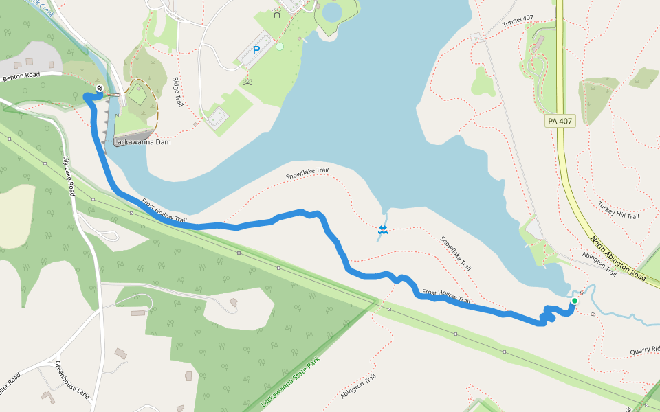 Frost Hollow Trail walking route map in Dalton