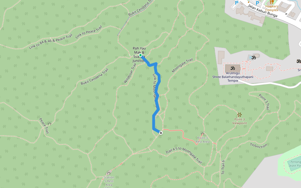 Link to Moongate Trail walking route map in George Town