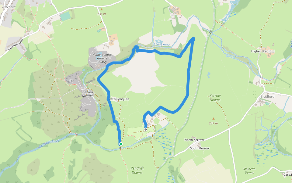 Farm Trail walking route map in Blisland