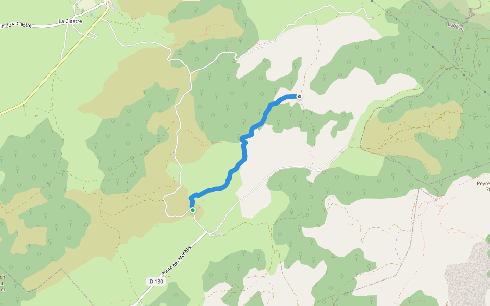 PR Les Rajols walking route map in Saint-Maurice-Navacelles