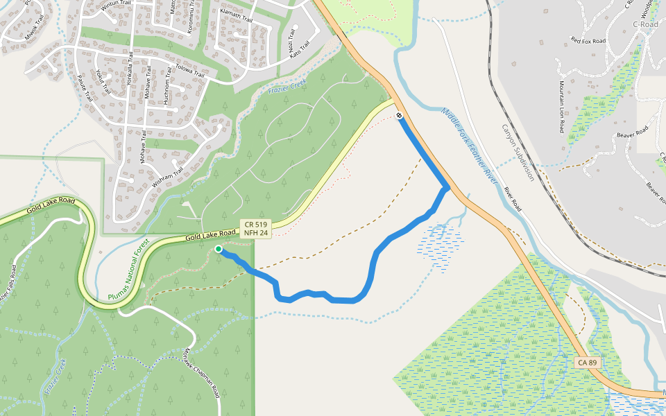 Phil's Loop walking route map in Graeagle