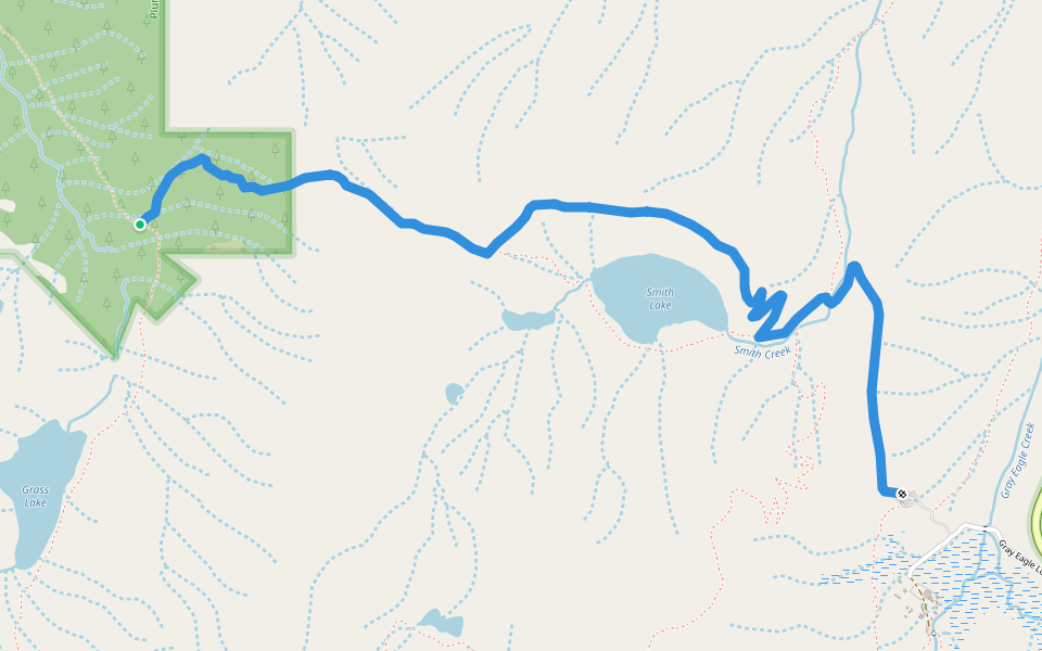 Smith Lake Trail walking route map in Graeagle