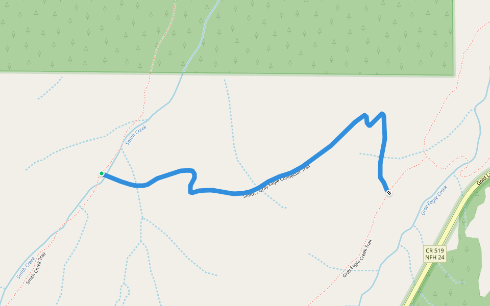 Smith / Gray Eagle Connector Trail walking route map in Graeagle