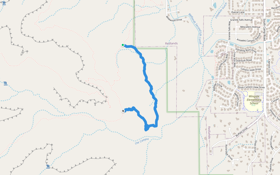 Corkscrew Trail walking route map in Grand Junction