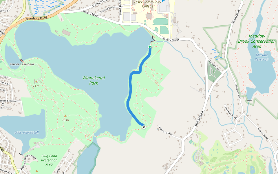 Shore Trail walking route map in Haverhill