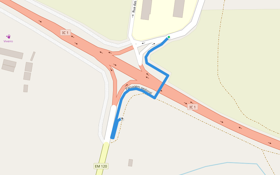 Passagem pedonal walking route map in Grândola