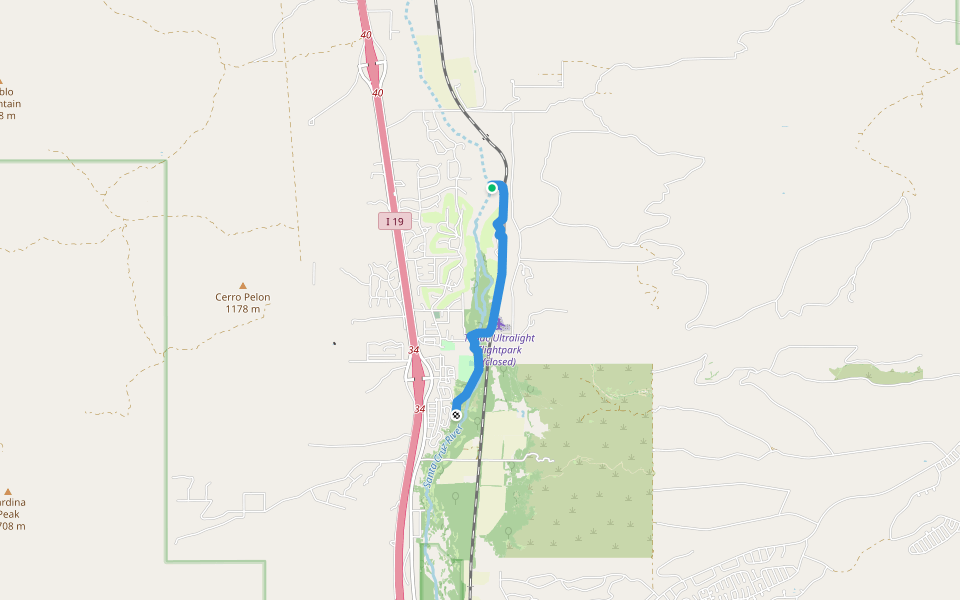 De Anza Trail walking route map in Tubac