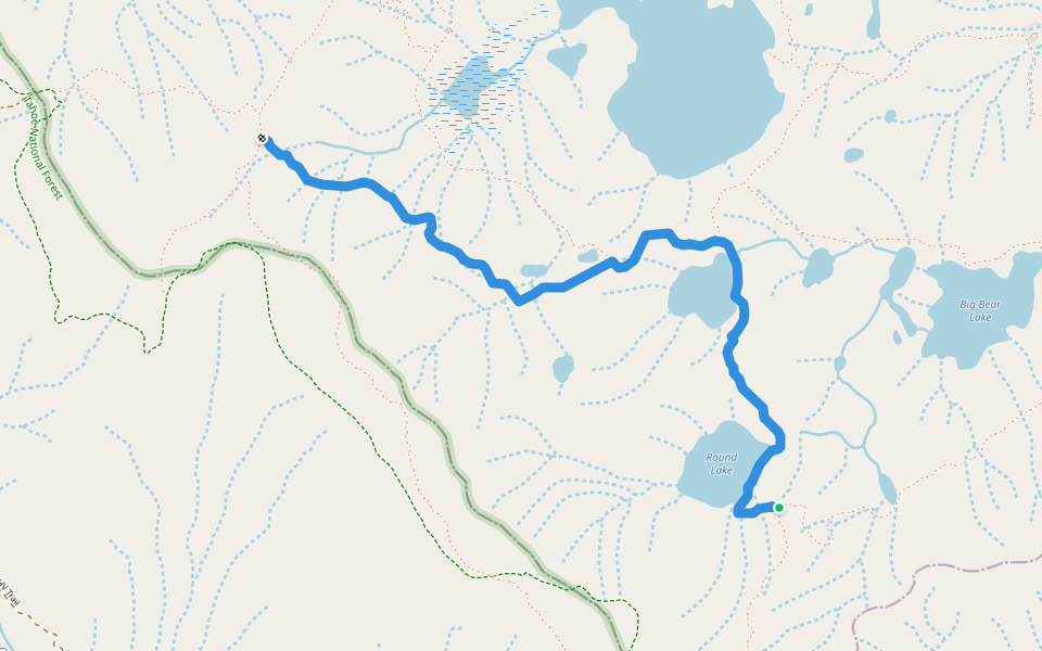 Silver Lake Trail walking route map in Graeagle