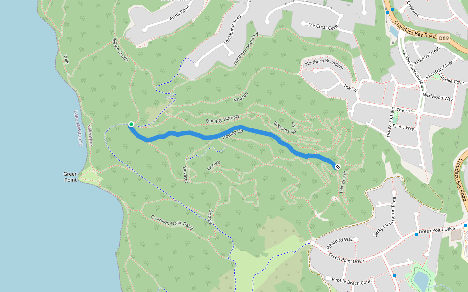 Trading Up walking route map in Valentine