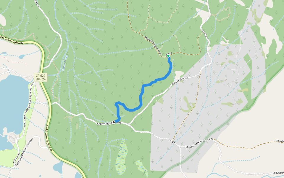 Mills Peak Trail walking route map in Graeagle