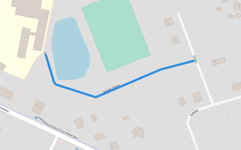 Deptak Żaków walking route map in Kaźmierz