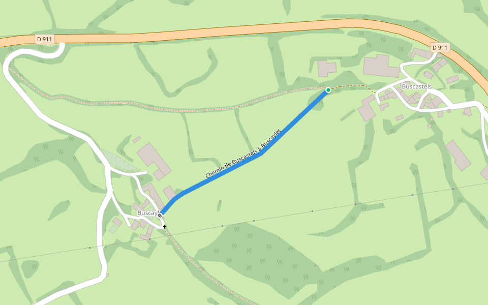 Chemin de Buscastels à Buscaylet walking route map in Prades-Salars