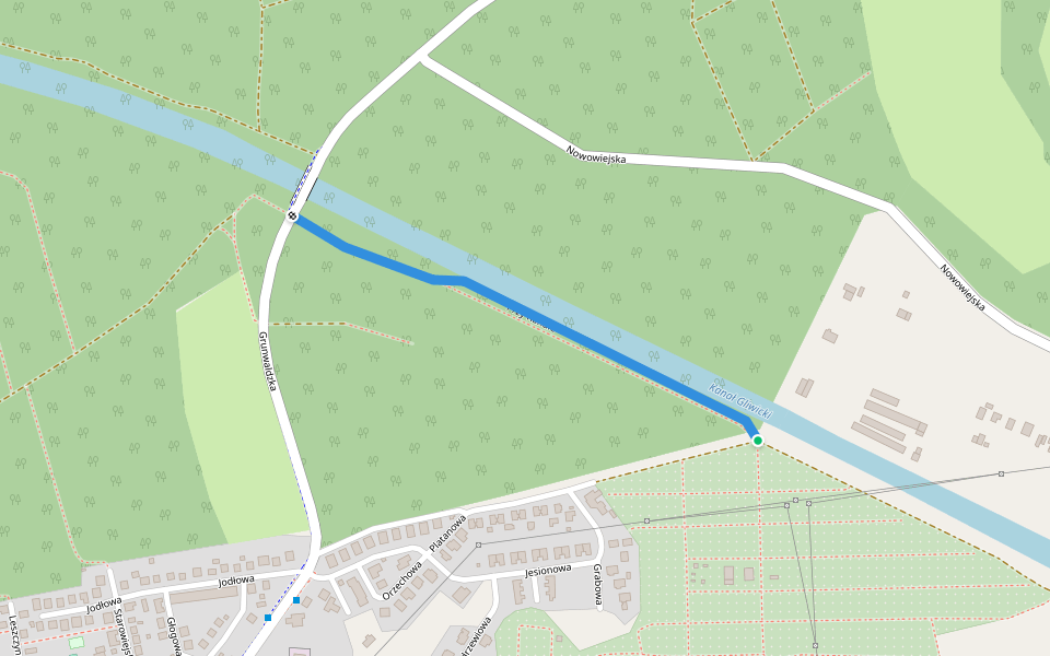 Przy Kanale walking route map in Kędzierzyn-Koźle