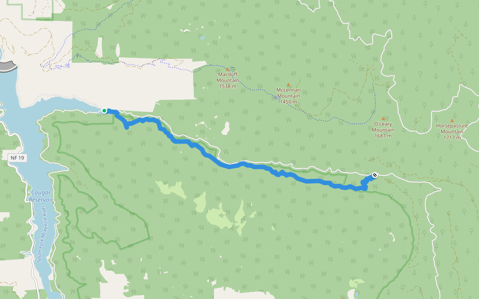 East Fork Trail #3308 walking route map in Rainbow