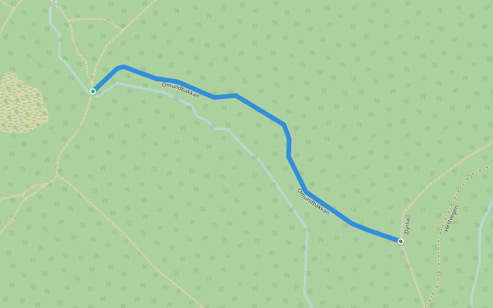 Omundbakkan walking route map in Bodø