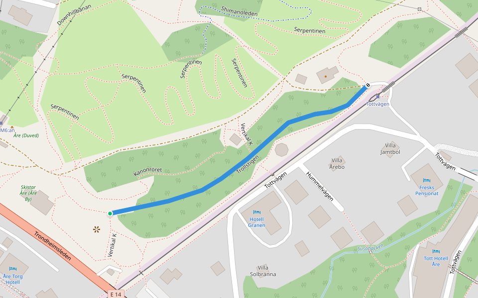 Trollstigen walking route map in Åre