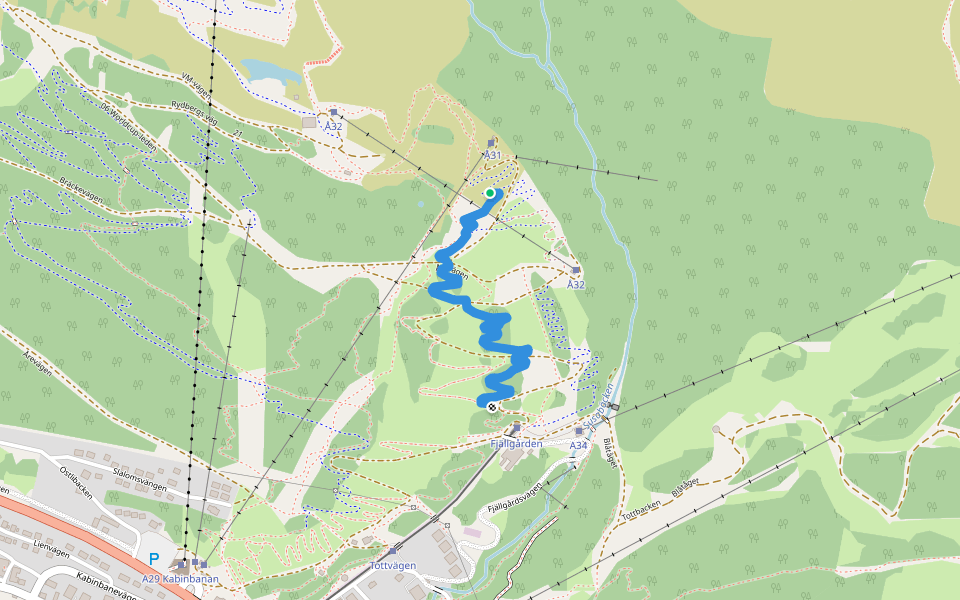 Flinbanan walking route map in Gevåg