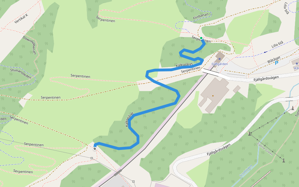 Kälkspåret walking route map in Åre
