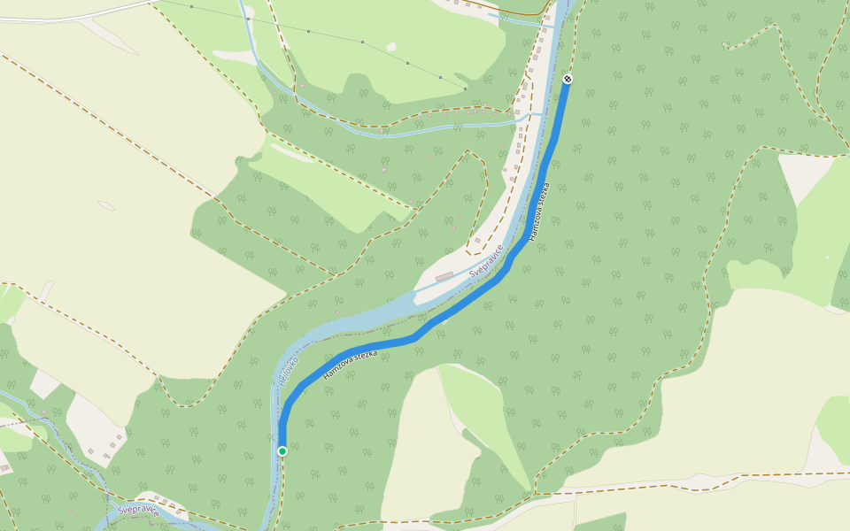 Hamzova stezka walking route map in Svépravice