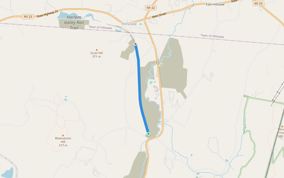 Harlem Division walking route map in Hillsdale