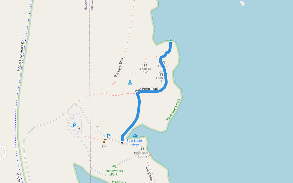 Pike Point Trail walking route map in Huntsburg