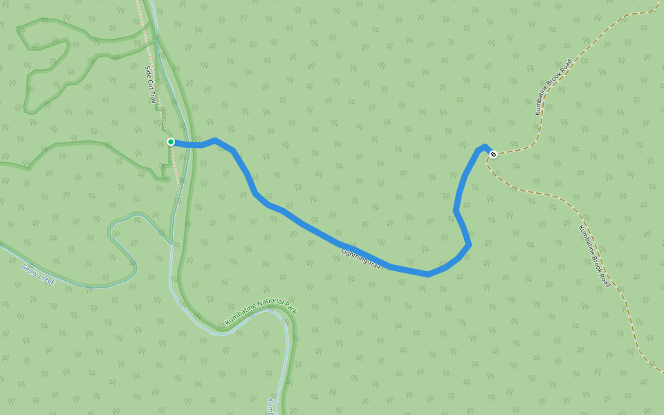 Lightning Trail walking route map in Gearys Flat