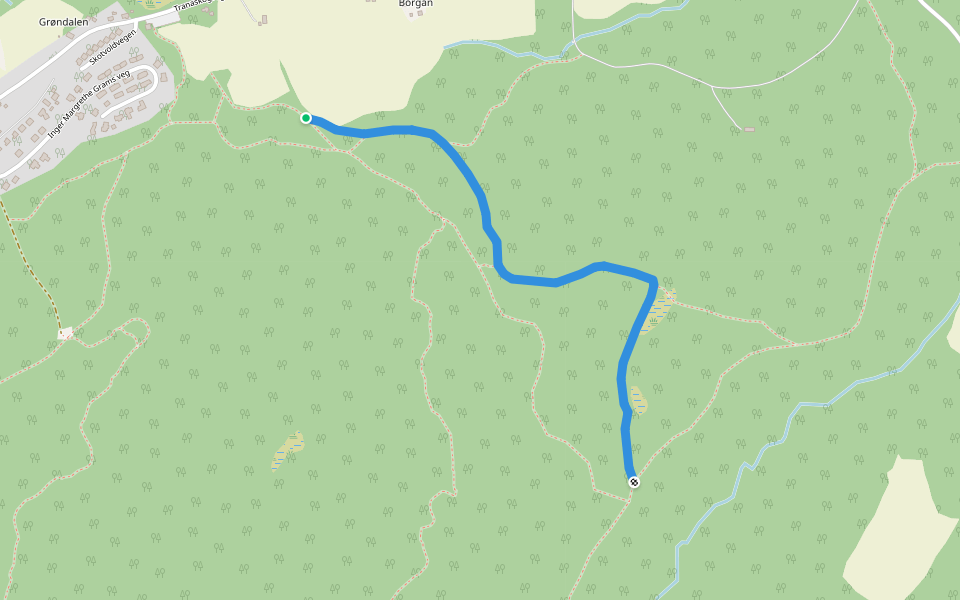 Bedringens vei walking route map in Steinkjer