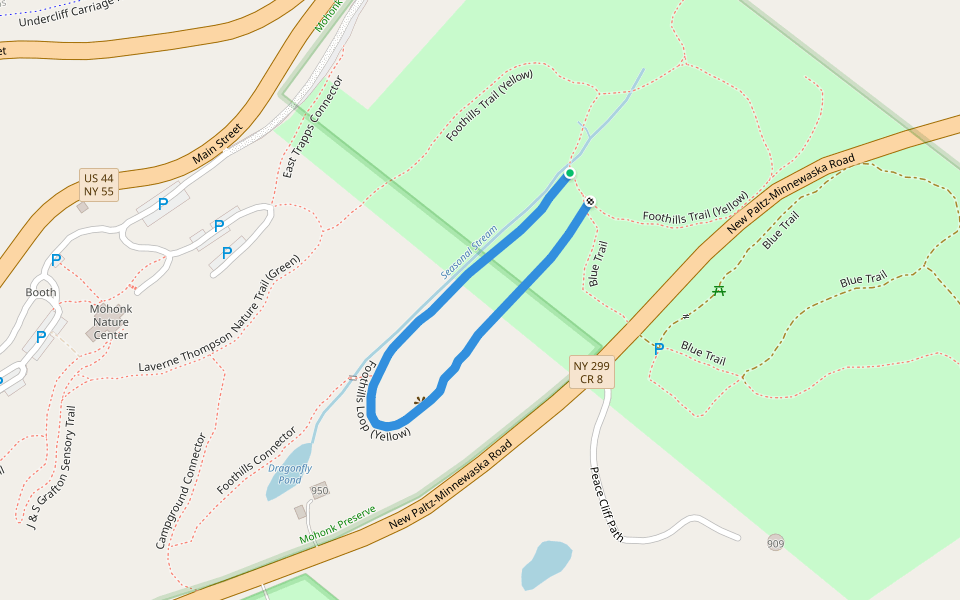 Foothills Loop (Yellow) walking route map in Gardiner