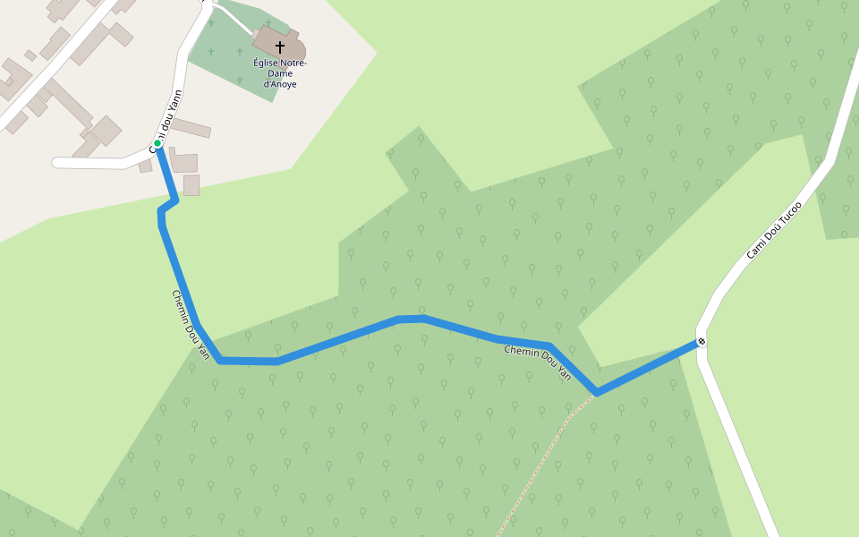 Chemin Doü Yan walking route map in Anoye