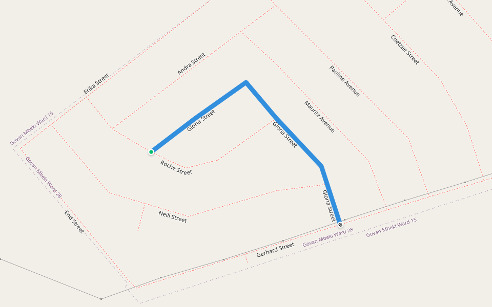 Gloria Street in Mpumalanga | Walking Map