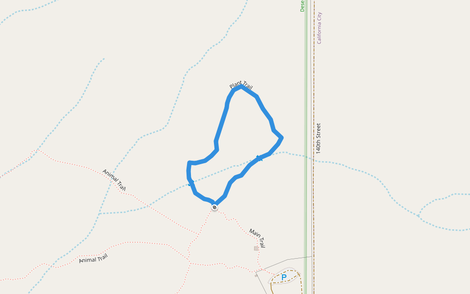 Plant Trail walking route map in California City