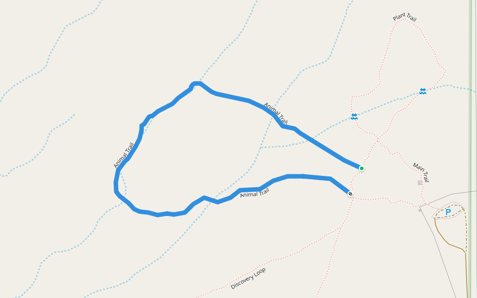 Animal Trail walking route map in California City