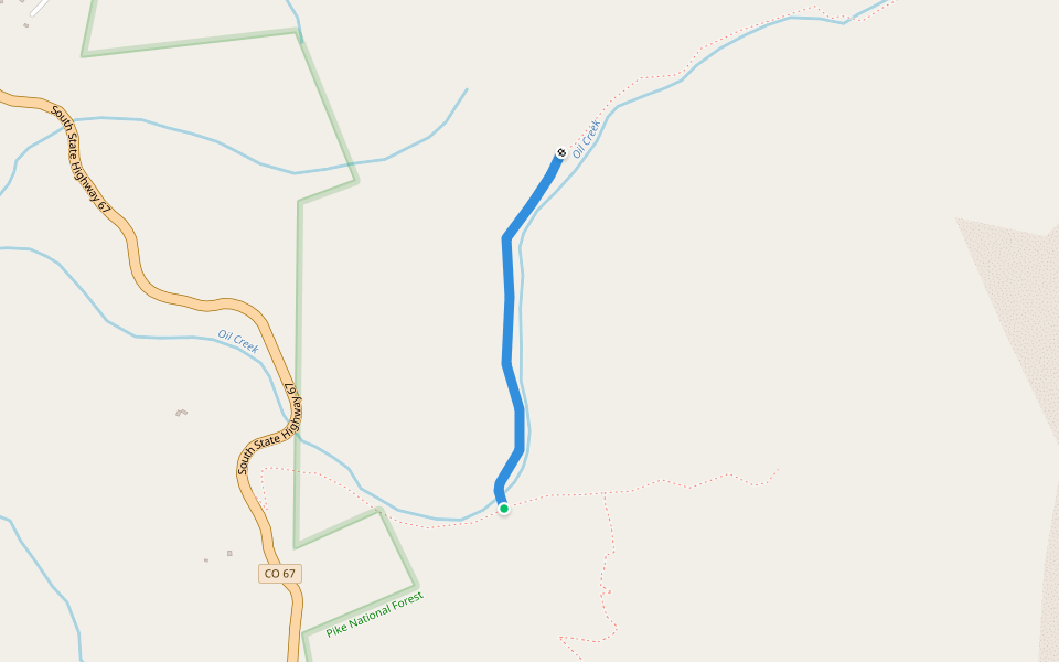 Horsetheif Park Trail (FS704) walking route map in Divide