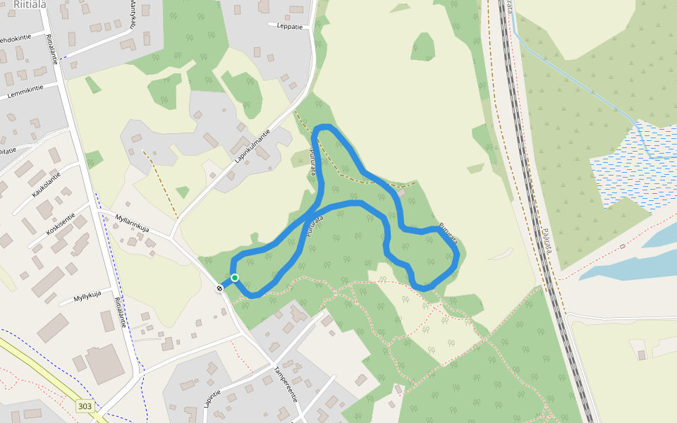 Pururata walking route map in Viiala