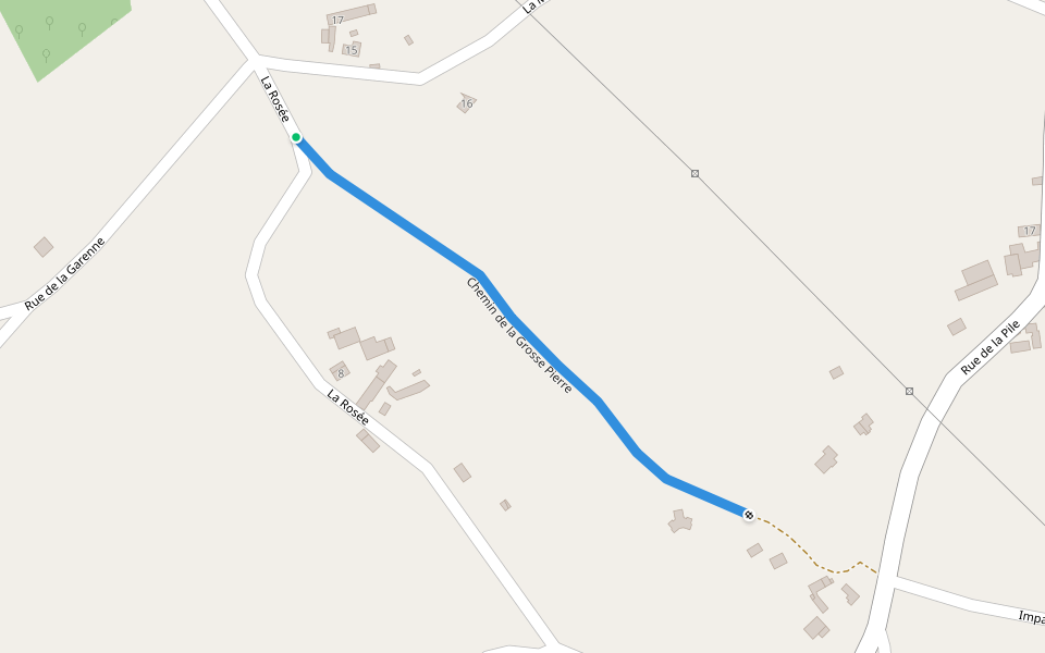 Chemin de la Grosse Pierre walking route map in La Méaugon