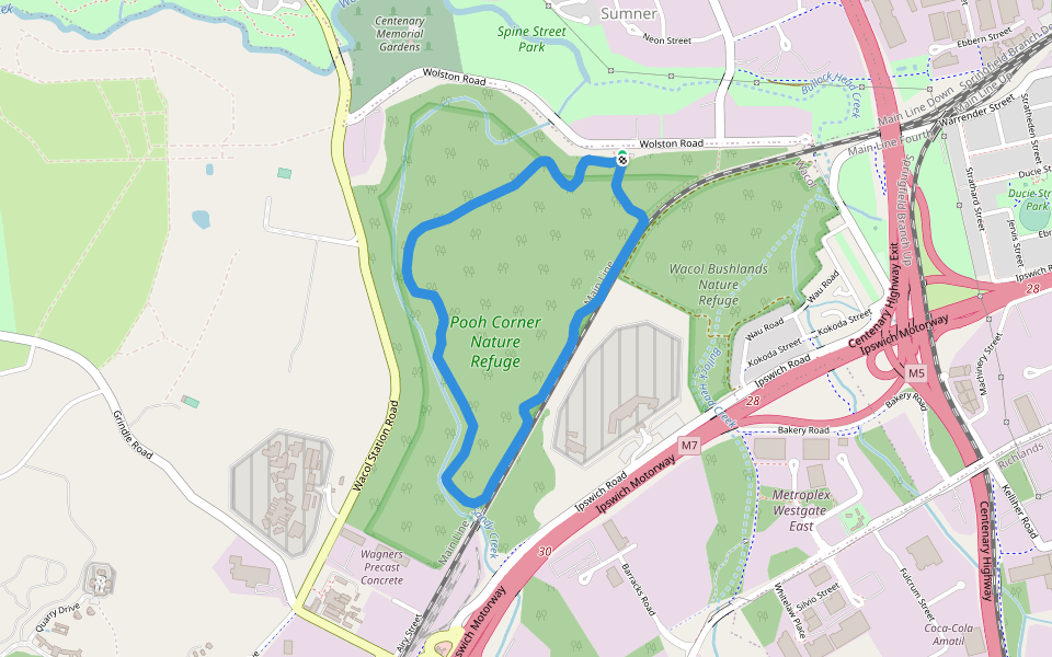 Kangaroo Trail walking route map in Sumner