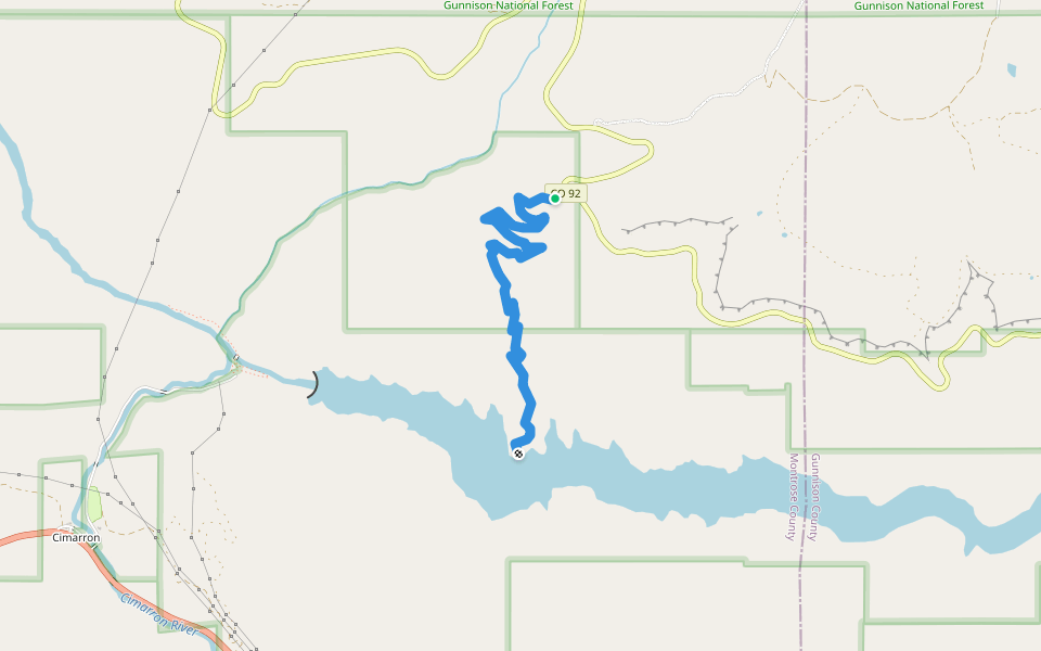 Hermits Rest Trail walking route map in Cimarron