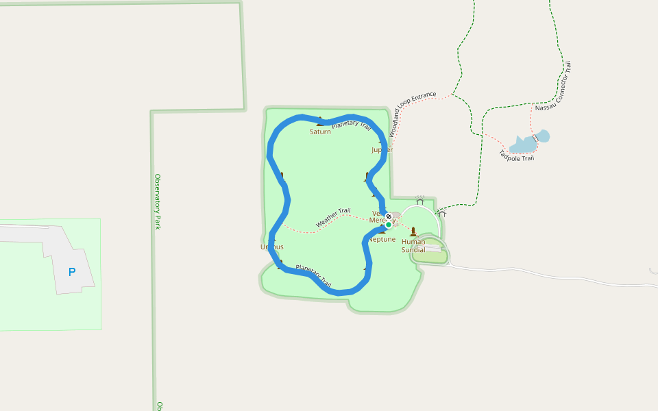 Planetary Trail walking route map in Montville