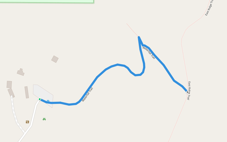 Waterfall Trail walking route map in Guerneville