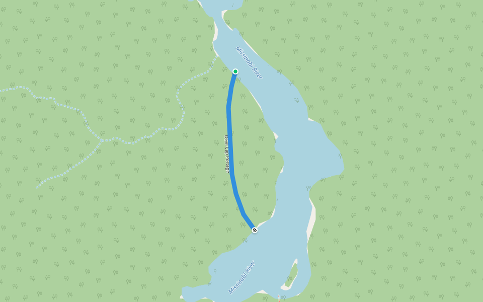 Devil Cap Portage walking route map in Hearst