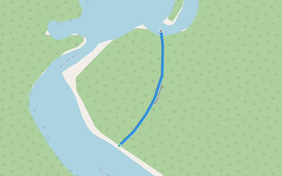 Pond Portage walking route map in Hearst