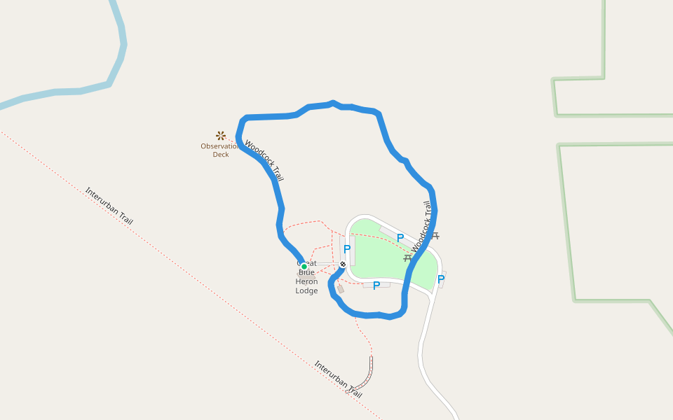 Woodcock Trail walking route map in Chesterland