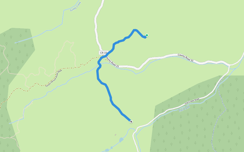 North Divide Trail 717E walking route map in Divide