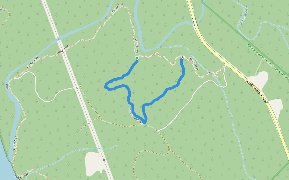 Hitchiti Loop Trail walking route map in Juliette